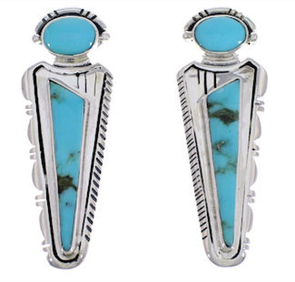 Turquoise Southwest Jewelry Sterling Silver Post Earrings EX28746